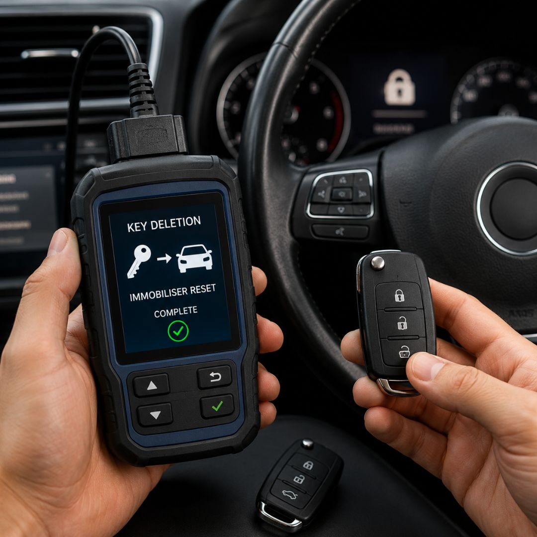 Immobiliser Warning Light Flashing and Car Will Not Start immobiliser light flashing car wont start, two car keys held inside a car